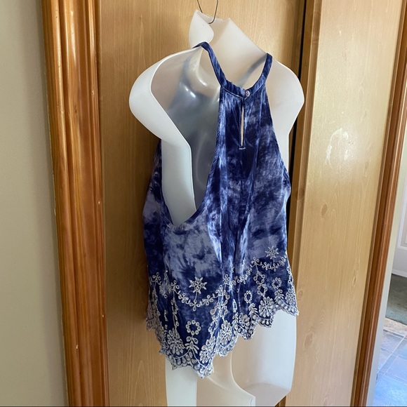 Kendall & Kylie • Blue Tie Dye Halter Neck Tank - Picture 7 of 12